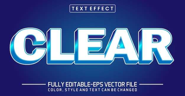 Clear editable text style effect editable font vector file