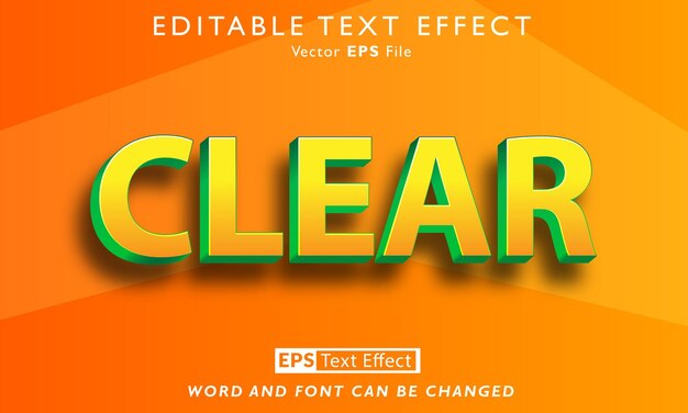 Clear text effect