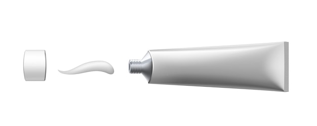 Clear Toothpaste White Plastic And Silver Tube