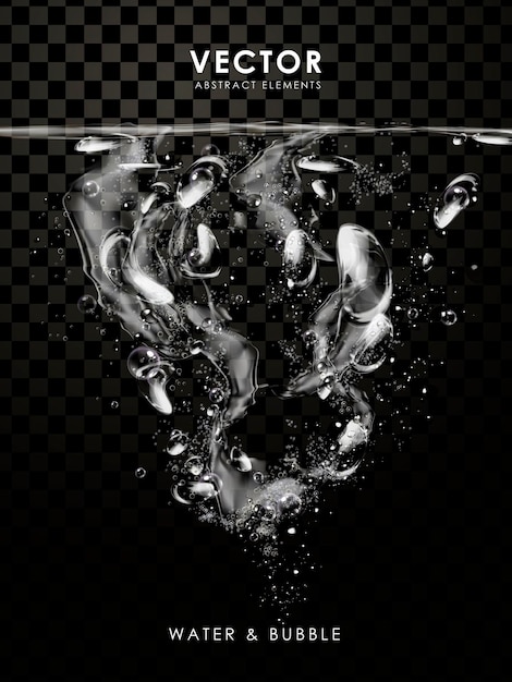 Vector clear water and bubble