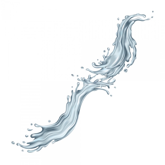 Vector clear water splashes on a white background