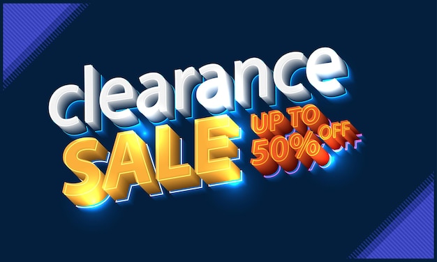 Vector clearance sale banner promo banner design with light effect