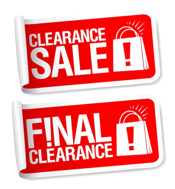 Clearance sale and final clearance stickers st