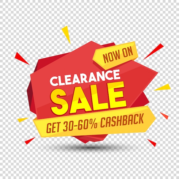 Clearance Sale paper banner or tag design.