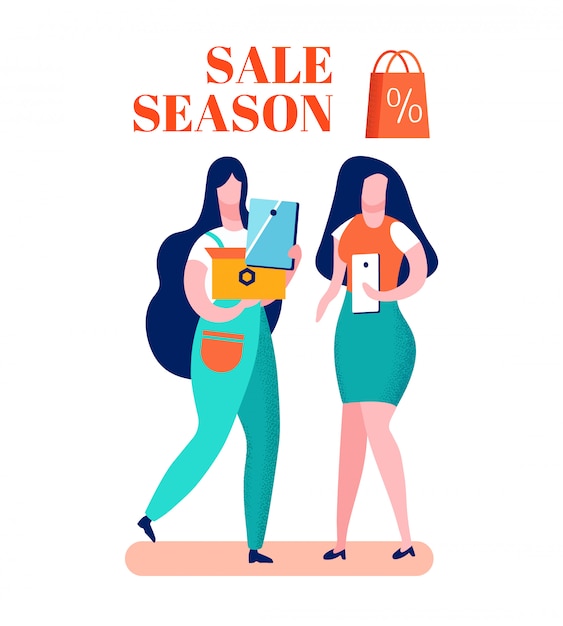 Vector clearance sale season cartoon vector illustration