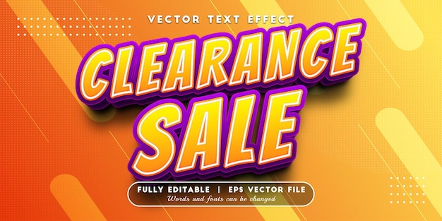 Clearance sale text effect with editable text style