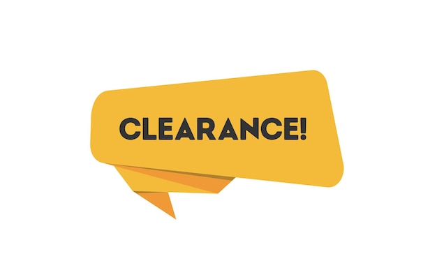 Clearance sale vector sign in yellow with metallic border and a exclamation