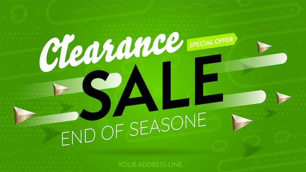 Vector clearance sale with special offer to end of season campaign.