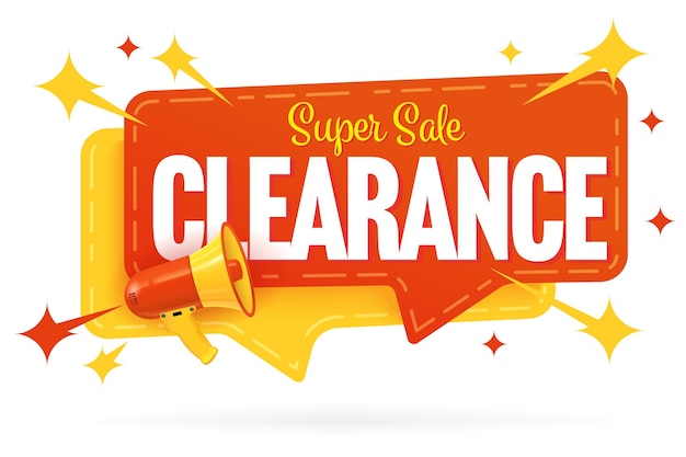 Clearance sticker with super sale offer