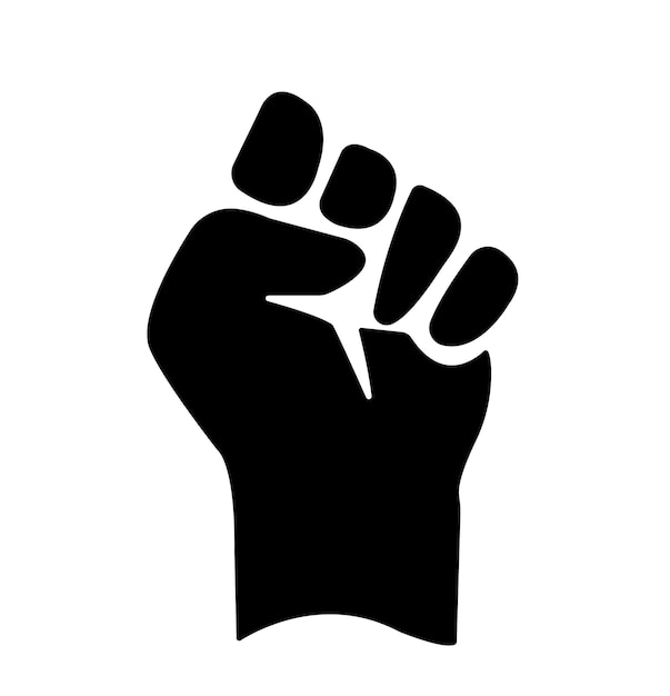 Clenched fist icon on white background