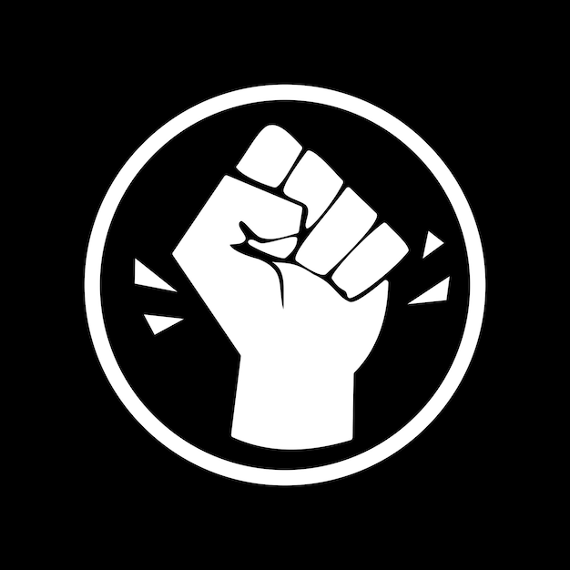 Vector clenched protest fist logo illustration