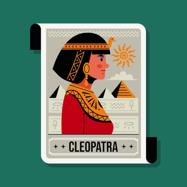 Vettore illustrazione del disegno del personaggio di cleopatra