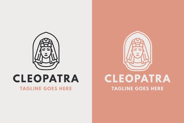 Вектор Дизайн логотипа персонажа клеопатры
