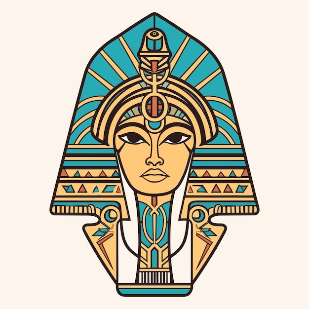 Vettore illustrazione disegnata a mano del design del logo cleopatra