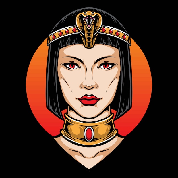 Vector cleopatra hoofd en illustratie