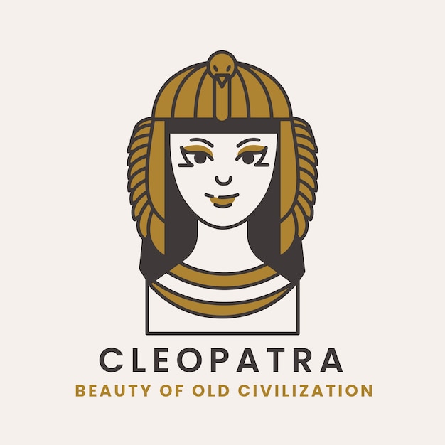 Vettore modello di progettazione del logo cleopatra