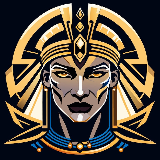 Vector cleopatra and tutankhamun vectors