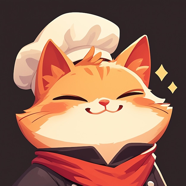 Vector a clever cat chef cartoon style