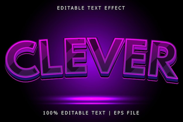 Vector clever editable text effect 3 dimension emboss modern style