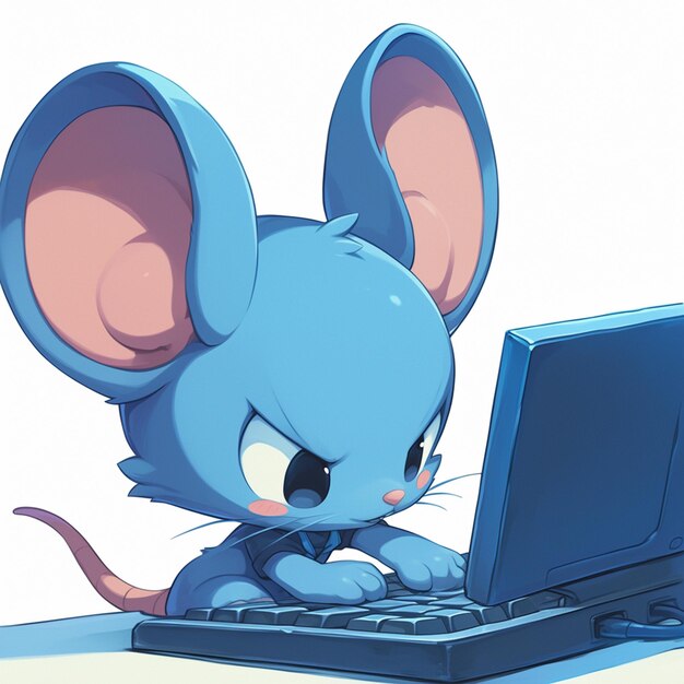 Vector a clever mouse software engineer cartoon style