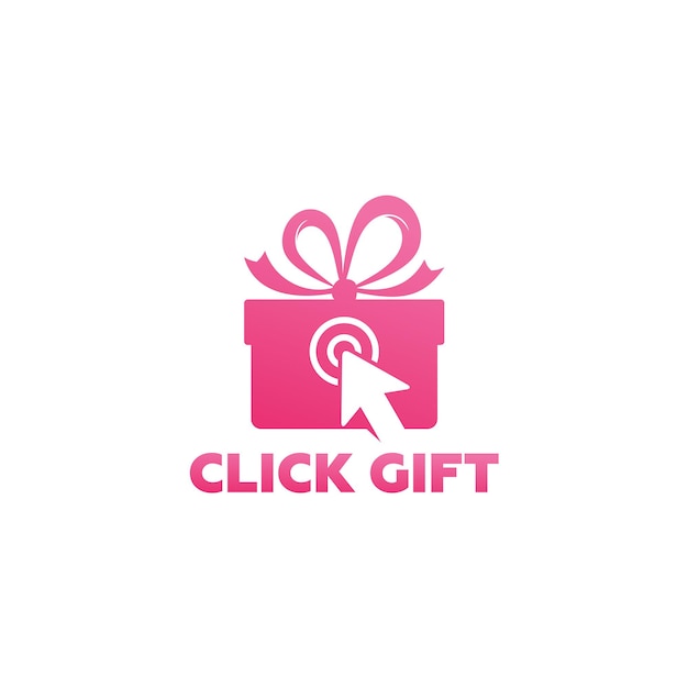 Click Arrow And Touch Gift Logo Template Design Vector Emblem Design Concept Creative Symbol
