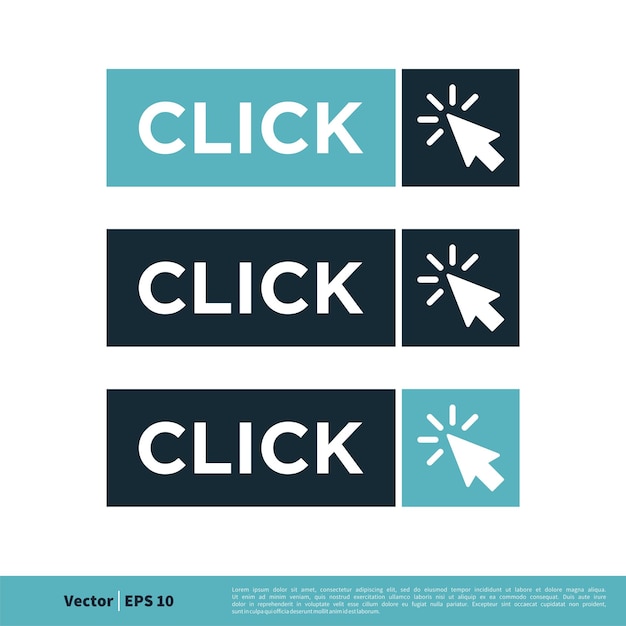 クリック ボタン矢印アイコン ベクトルのロゴのテンプレート イラスト デザイン ベクトル EPS 10