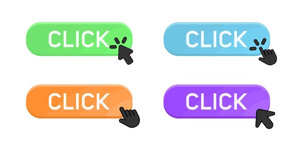 Vector click button flat icon design vector illustration