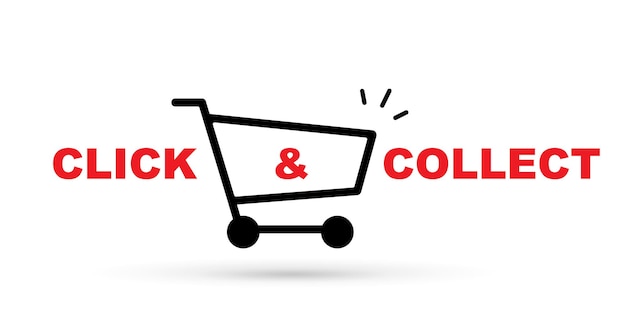 Click and collect business icon illstration