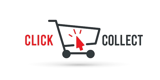 Click and collect business icon illstration
