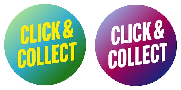 Click and collect sale sticker set for social media