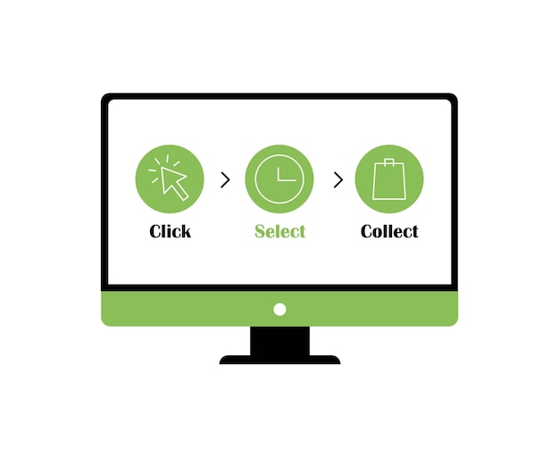 Click and collect your order Goods delivery process icon