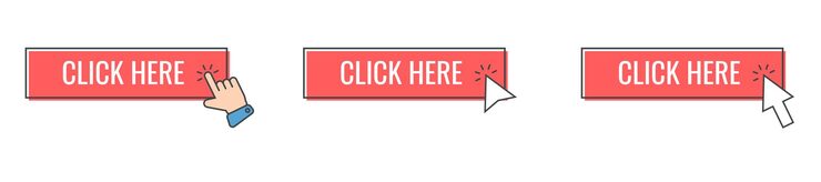 Vector click cursor icon with click here button vector set action button with mouse click