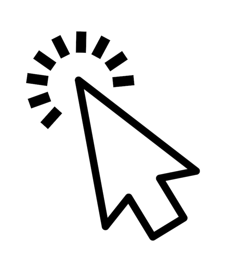 Vector click cursor set computer pointer hand and arrow icon press pick action element