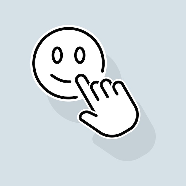 Click on emoji line icon Like dislike rate the service clipboard with checkmark rating clipboard with thumbs up Feedback concept Vector sticker line icon on white background