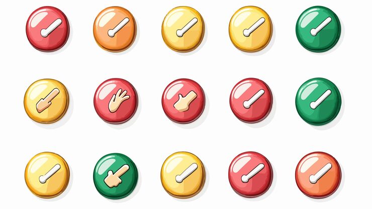 Vector click here button with hand cursor pointer for website navigation and user interaction