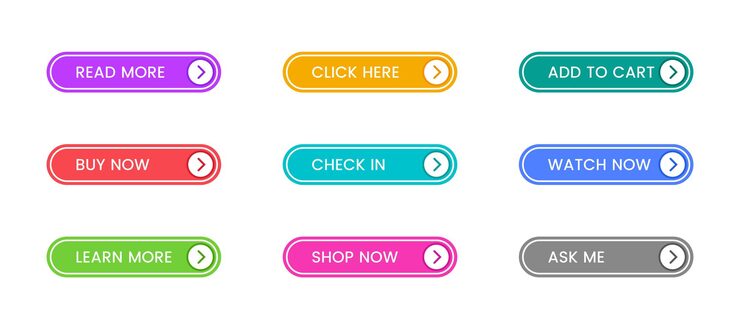 Vector click here button with pointer clicking web button set click button clicking the icon action but