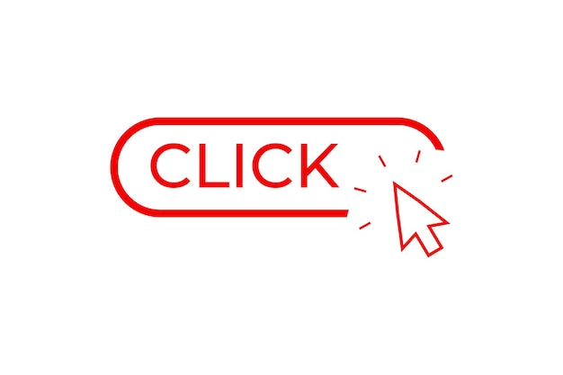 Click Here Button with Hand Icon. Vector Click Web Sign Cursor Symbol Stock  Vector - Illustration of cursor, pointer: 147322650