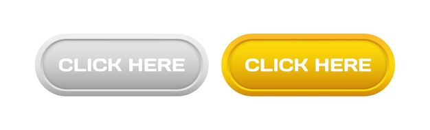 Click here buttons icon flat style vector icons