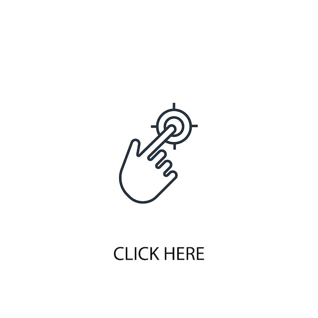 Click here concept line icon. Simple element illustration. click here concept outline symbol design. Can be used for web and mobile UI/UX