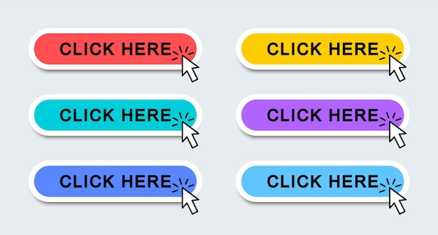 Click here web buttons modern buttons click here