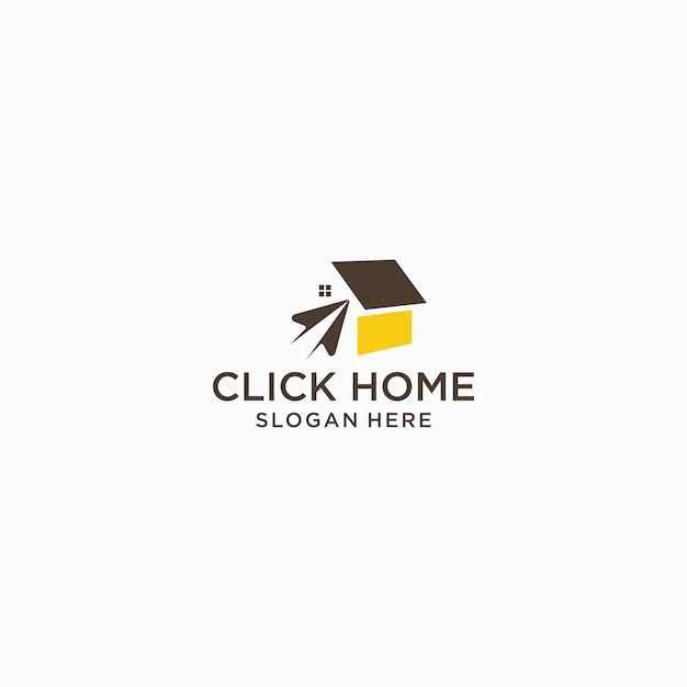 Click home logo icon design vector