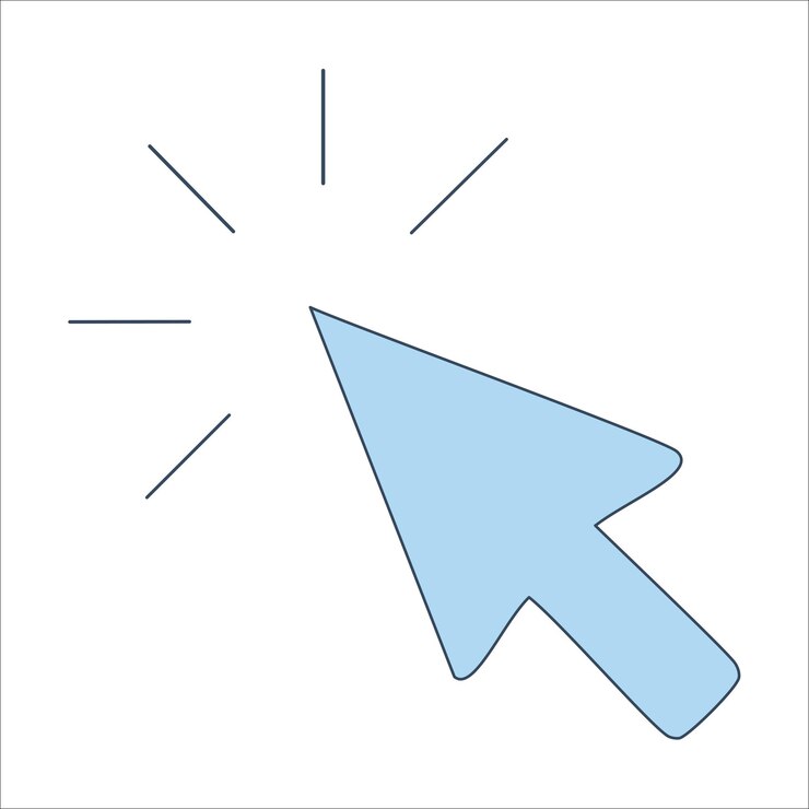 Vector click icon button symbol pointer tap mouse arrow interface cursor hand design graphic