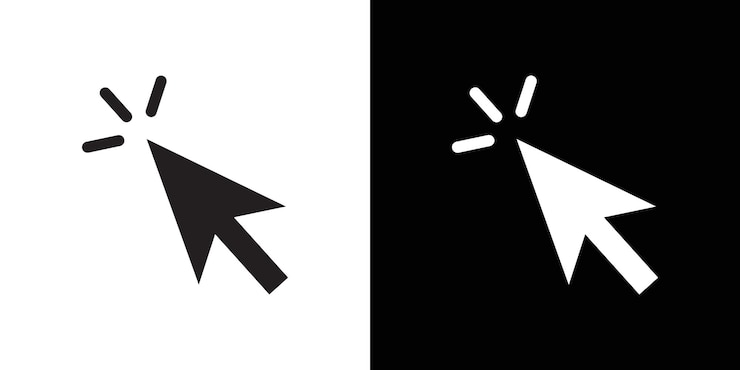 Vector click icon thin line flat illustration
