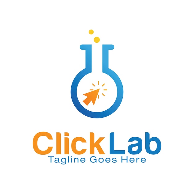 Нажмите шаблон дизайна логотипа лаборатории