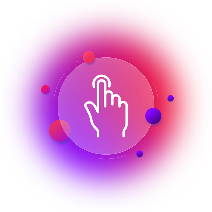 Vector click line icon hand pointer mouse cursor arrow index finger slide press scrolling concept glassmorphism style vector line icon for business and advertising