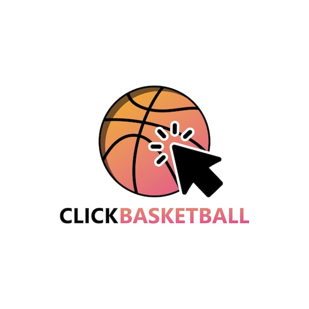 Click play basketball logo template design