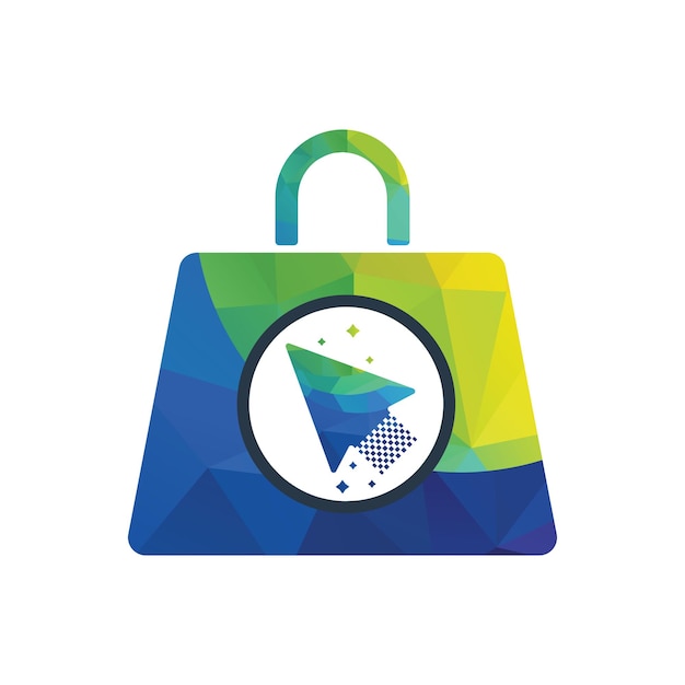 Click shop logo design vector Shopping bag icon for online shop business logo