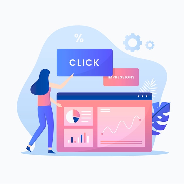 Click through rate illustration concept