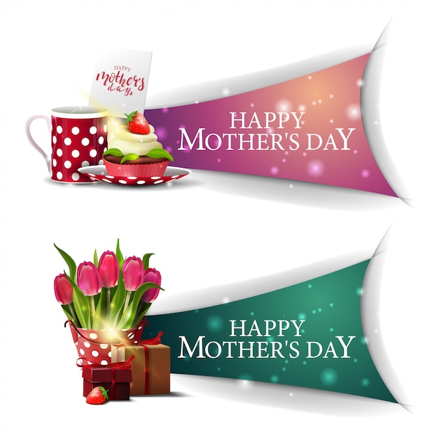 Vector clickable mother's day greetings banner for website