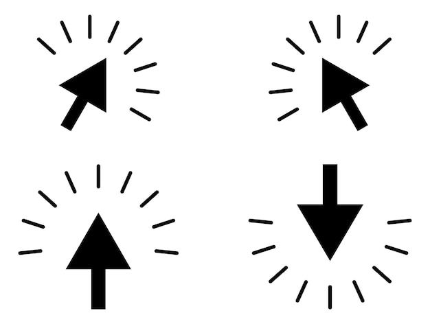 Clicking the cursor icon computer button arrow sign vector illustration